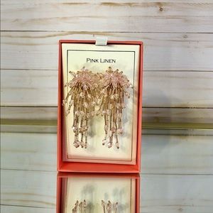 NIB Pink Linen Pink Fireworks Earrings